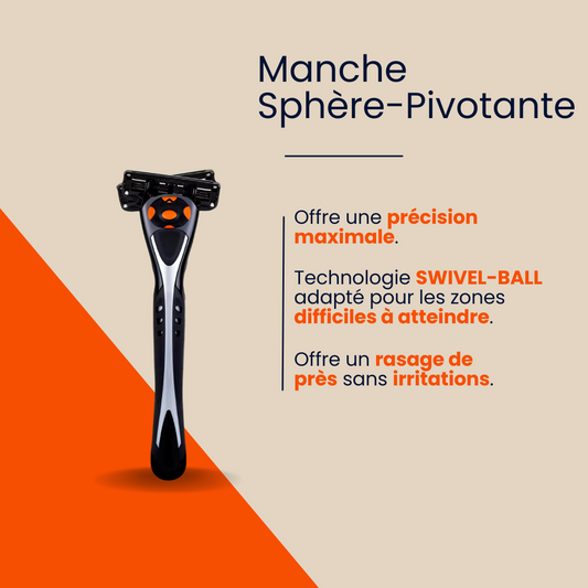 Description du Manche Sphère-Pivotante JustR présentant ses avantages clients