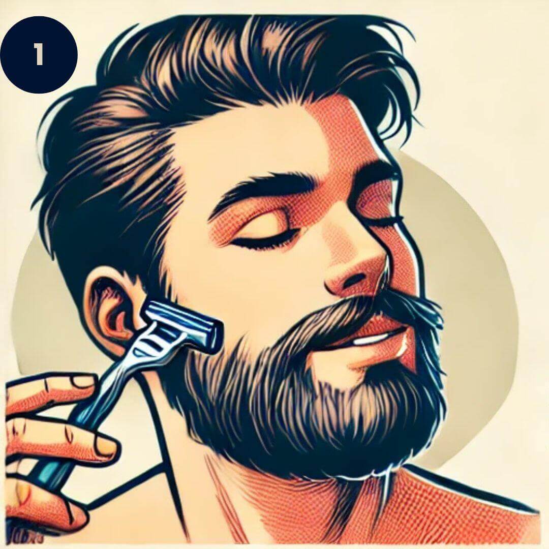 Illustration d’un homme exfoliant son visage.